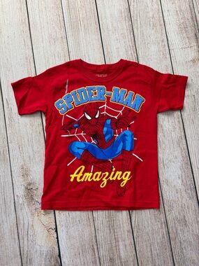 Spider-Man 'Amazing' Red Graphic Tee for Kids
